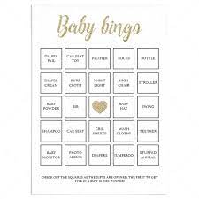 Include all things green and white, just like this baby shower bingo sheet. Printable Baby Shower Bingo Cards With Gold Confetti 30 Prefilled Cards Littlesizzle