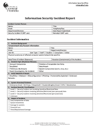 Incident Report Template Microsoft Word Incident Report Template