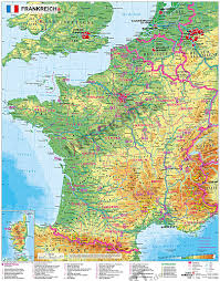 Selten steht auf allgemeinen karten, oder strassenkarten, wo genau transilvanien liegt, oder aquitanien, calabrien oder hessen. Frankreich Landkarte Physikalisch 67 X 86cm