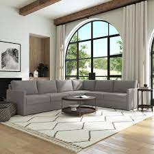 Flex Pebble 6 Seat Sectional With Narrow Arm