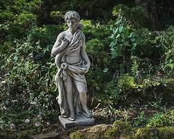 Male Hunter Solid Stone Garden Statue