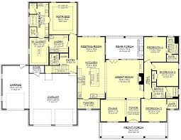 Two secondary bedrooms have an adjacent bathroom with shower. 4 Bedroom House Plans Floor Plans For 4 Bedroom Homes