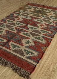 handwoven rug wool and jute rug