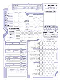 Star Wars D20 Character Sheet - Fill Online, Printable, Fillable, Blank |  pdfFiller