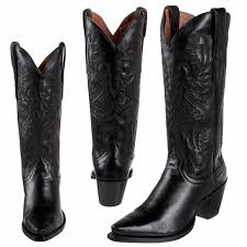 Dp Maria Western Boot Black Napalino Leather 3200