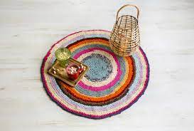 free colorful crochet rag rug pattern