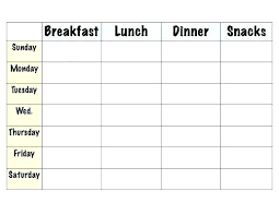 Large Dinner Meal Planning Template Weekly Planner Word Menu
