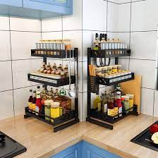 Check spelling or type a new query. Buy Toolkiss Spice Rack Organizer 3 Tier Bathroom Countertop Organizer Stainless Steel Kitchen Rack Organizer Counter Storage Shelf Black Online In Ukraine B0819ylsyj