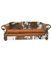 cowhide and leather sofa western