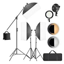 Neewer 3 Packs Led Softbox Lighting Kit 20x27 Inches Softbox 45w Dimmable Led Light Head With 2 Color Temperature Light Stand Photo Studio Accessories Aliexpress