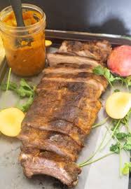 grilled pork ribs with peach bbq sauce