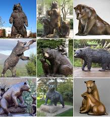 Garden Decor Bronze Animal Bear Statue