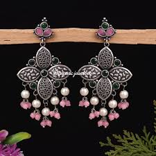 women dangler earrings oxidised