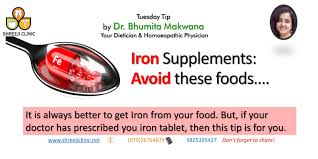 iron supplements avoid these foods