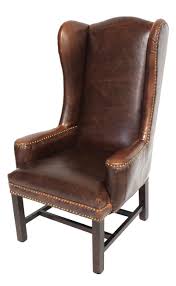tall leather wing back arm chair dining