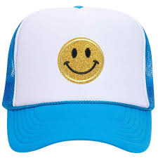 Select your favourite design or create your own! Yellow Glitter Smiley Face Embroidered Patch Neon 5 Panel High Crown F Izzyzx