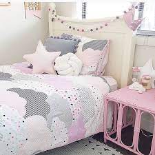 girls pink and grey bedding clothes