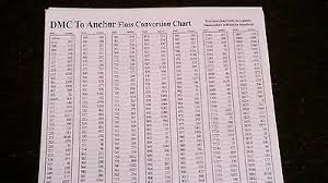 Dmc Number Conversion Chart From Anchor Numbers 2 49