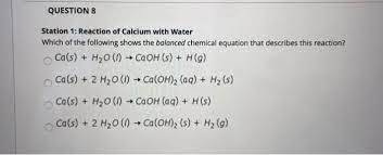 Reaction Of Calcium With Water