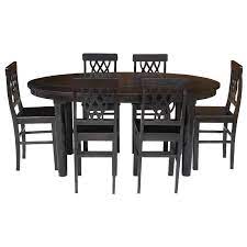 Modern oval shape dining table. Portland Modern 7pc Oval Table Pineapple Back Chairs