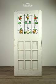 art nouveau stained glass wood door