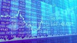 Table And Bar Graph Of Stock Exchange Market Indices Animated Background