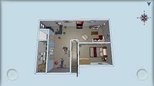 1100 Sq Ft Basement Plan Using 3d