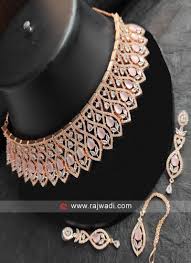 rose gold necklace set for women