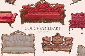 Vintage Couch Clipart In Png Sofa