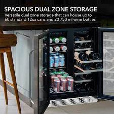 whynter 24 built in french door dual zone 20 bottle wine 60 can beverage cooler bwb 2060fds