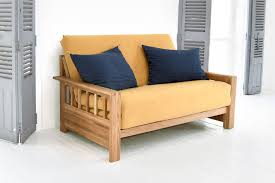 2 Seater Solid Wood Double Sofa Bed In