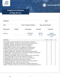 Employee Evaluation And Wage Review Small Business