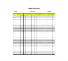 Grade Sheet Template 24 Free Word Excel Pdf Documents
