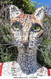 Mosaic Sculpture Of A Cat At The Giant
