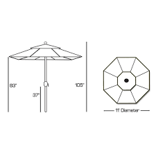 Round Aluminum Market Patio Umbrella