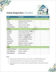 home inspection checklist template