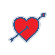 heart icon with arrow icon to