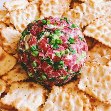 Green Olive Dried Beef Cheese Ball gambar png