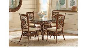 This bamboo table and set of 4 chairs is oh so lovely. Island Sunrise Brown Rattan 5 Pc Dining Set Round Casual