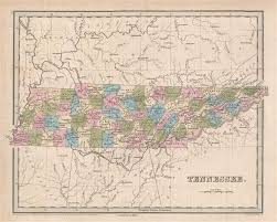 Physical map of tennessee, equirectangular projection. Tennessee Geographicus Rare Antique Maps