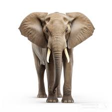 photos elephant front view isolated