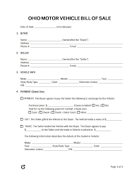free ohio bill of forms 5 pdf