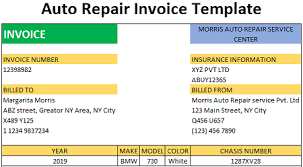 auto repair invoice template free