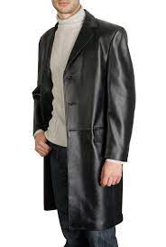Men S Leather Overcoat And