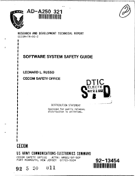 Dtic Ad A Cecom 9may2119 Zl Software System Safety Guide Us