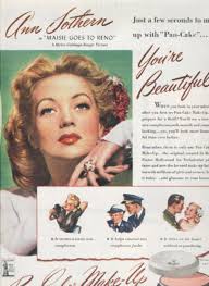 ann southern max factor makeup ad 1944