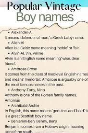 unique vine boy names with meaning
