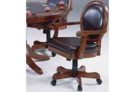 Poker chairs for your game room, poker tables. Hillsdale Warrington 6125 801b Caster Game Chair With Brown Leather Upholstery Gill Brothers Furniture Dining Chairs With Casters