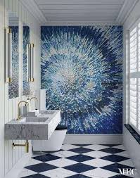 Sapphire Sparkler Glass Tile Shower