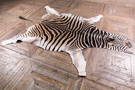 vine zebra hide rug peppermill